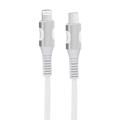 EGOBOO ChargeFlow Fabric Cable USB-C to Lightning, 1.2m, White