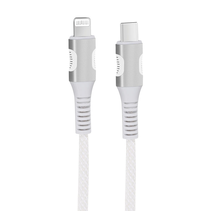 EGOBOO ChargeFlow Fabric Cable USB-C to Lightning, 1.2m, White