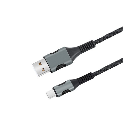 EGOBOO ChargeFlow Fabric Cable USB-A to USB-C, 1.2m, Black