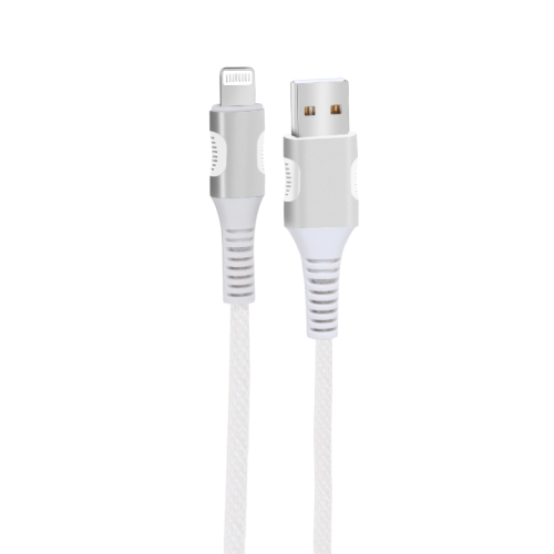 EGOBOO ChargeFlow Fabric Cable USB-A to Lightning, 1.2m, White