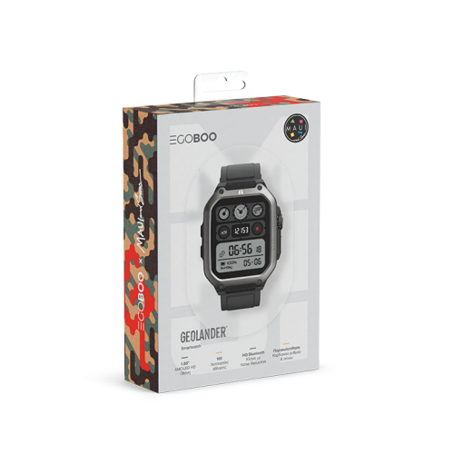 Egoboo X MAUI Smartwatch GeoLander, Black